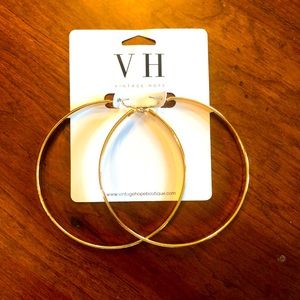 Large gold hoop earrings